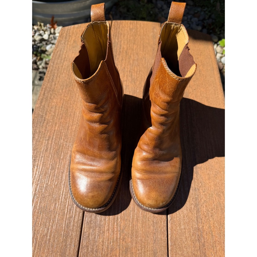 Rockport Cobb Hill Women Tan Brown Leather Chelsea Ankle Boots 6.5W APW2113D